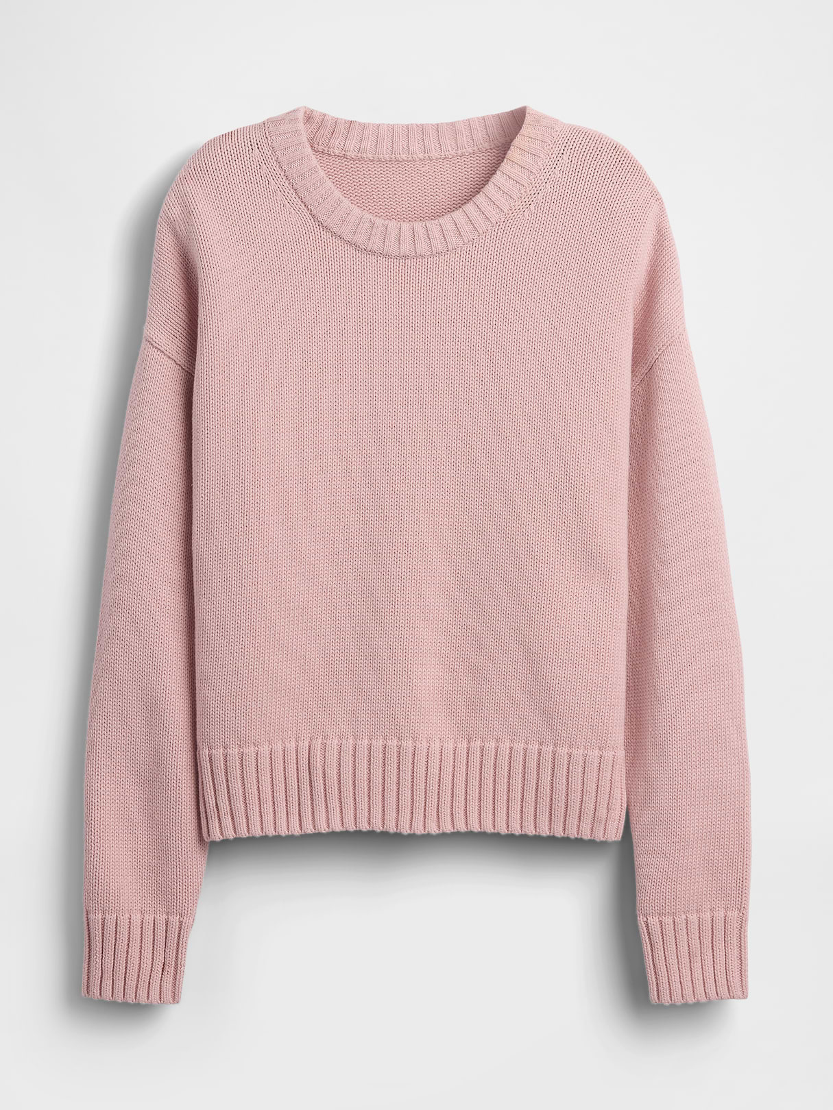 100% Cotton Oversized Crop Sweater - Primitive pink