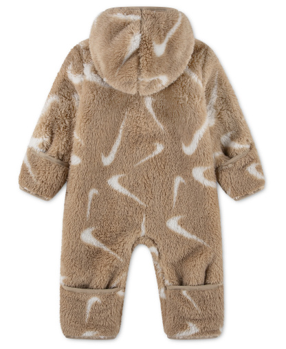 Nike Baby Boys' and Baby Girls' Hooded Printed High-Pile Fleece Coverall - Hemp