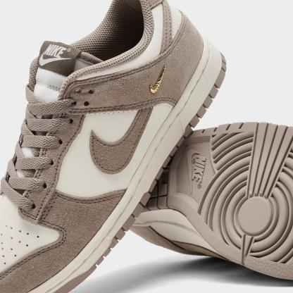Women's Nike Dunk Low Mini Swoosh Casual Shoes - Sail/Metallic Gold/Malt
