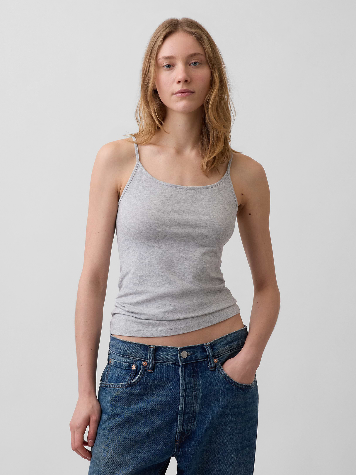CloseKnit Basic Cami - Light heather grey