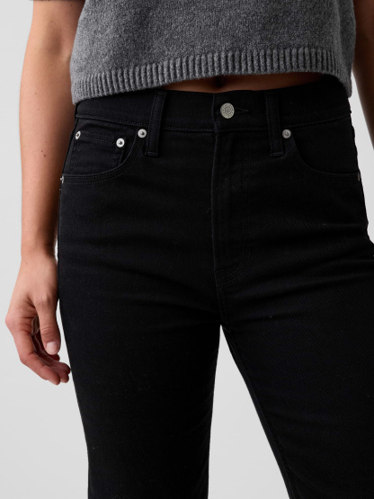 High Rise ’90s Slim Straight Crop Jeans - Black wash