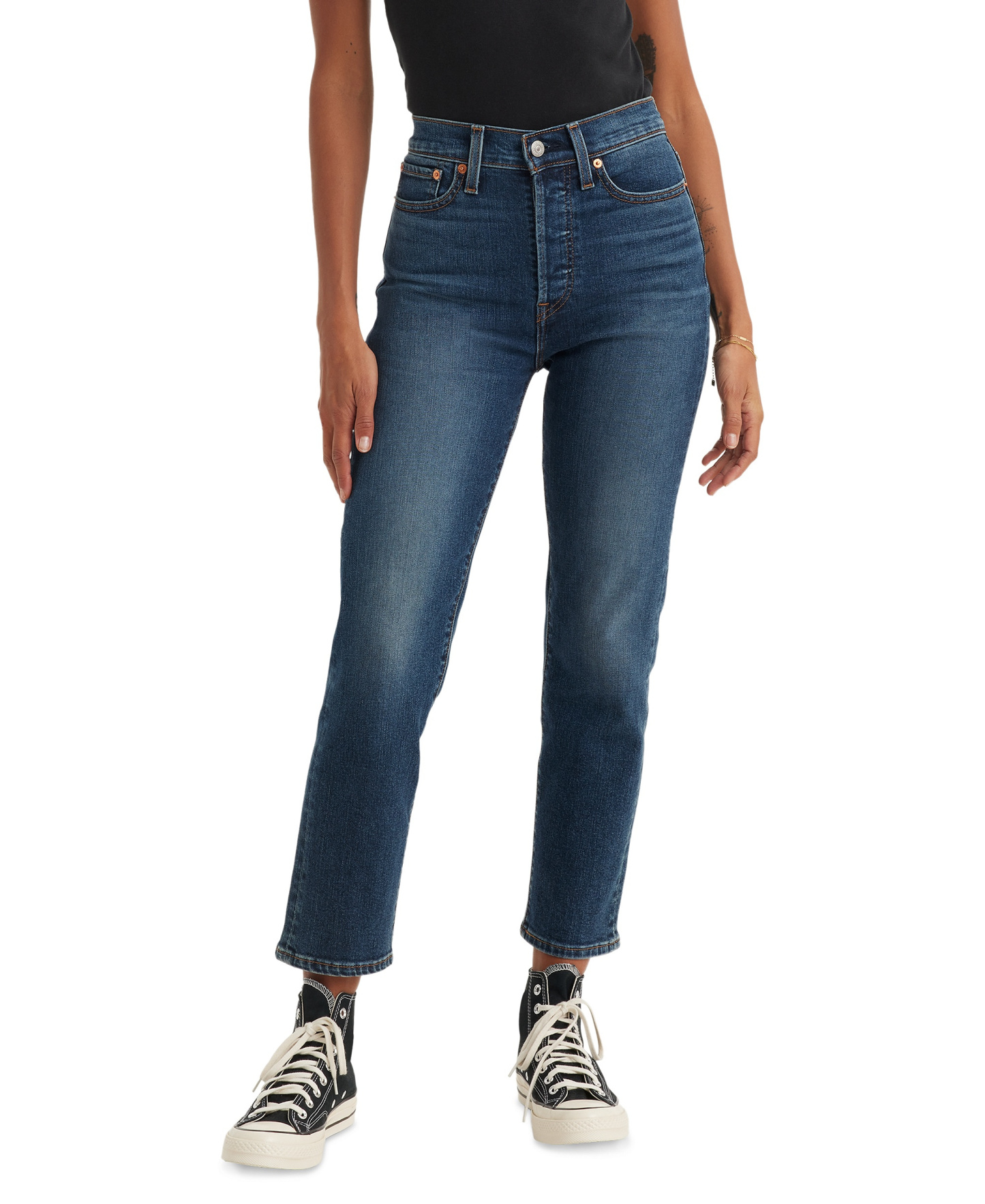 Levi's Women's Wedgie Straight-Leg High-Rise Cropped Jeans - Indigo Here We Go