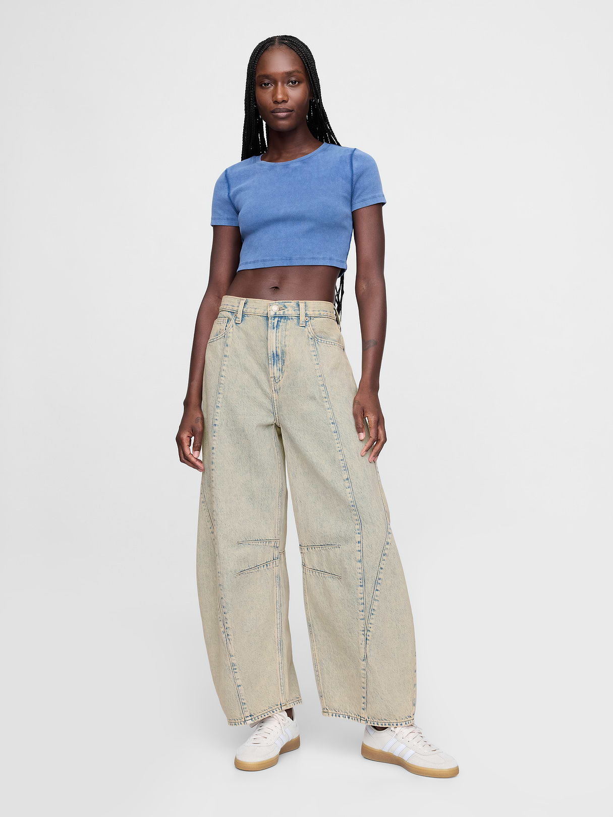 High Rise UltraSoft Crossover Horseshoe Jeans - Light tint