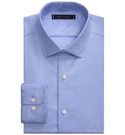 Tommy Hilfiger Men's TH Flex Twill Slim-Fit Dress Shirt - Blue