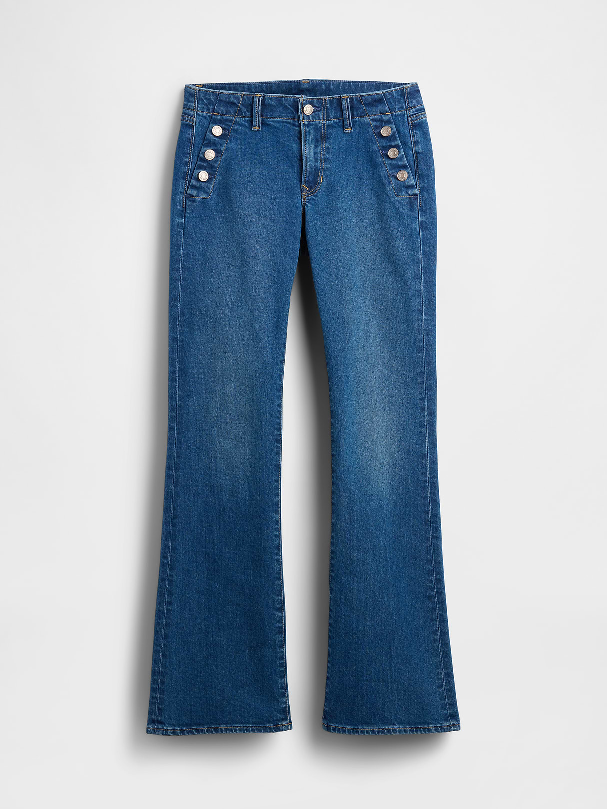 Low Rise Long & Lean Split-Hem Jeans - Medium wash