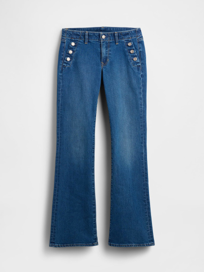 Low Rise Long & Lean Split-Hem Jeans - Medium wash