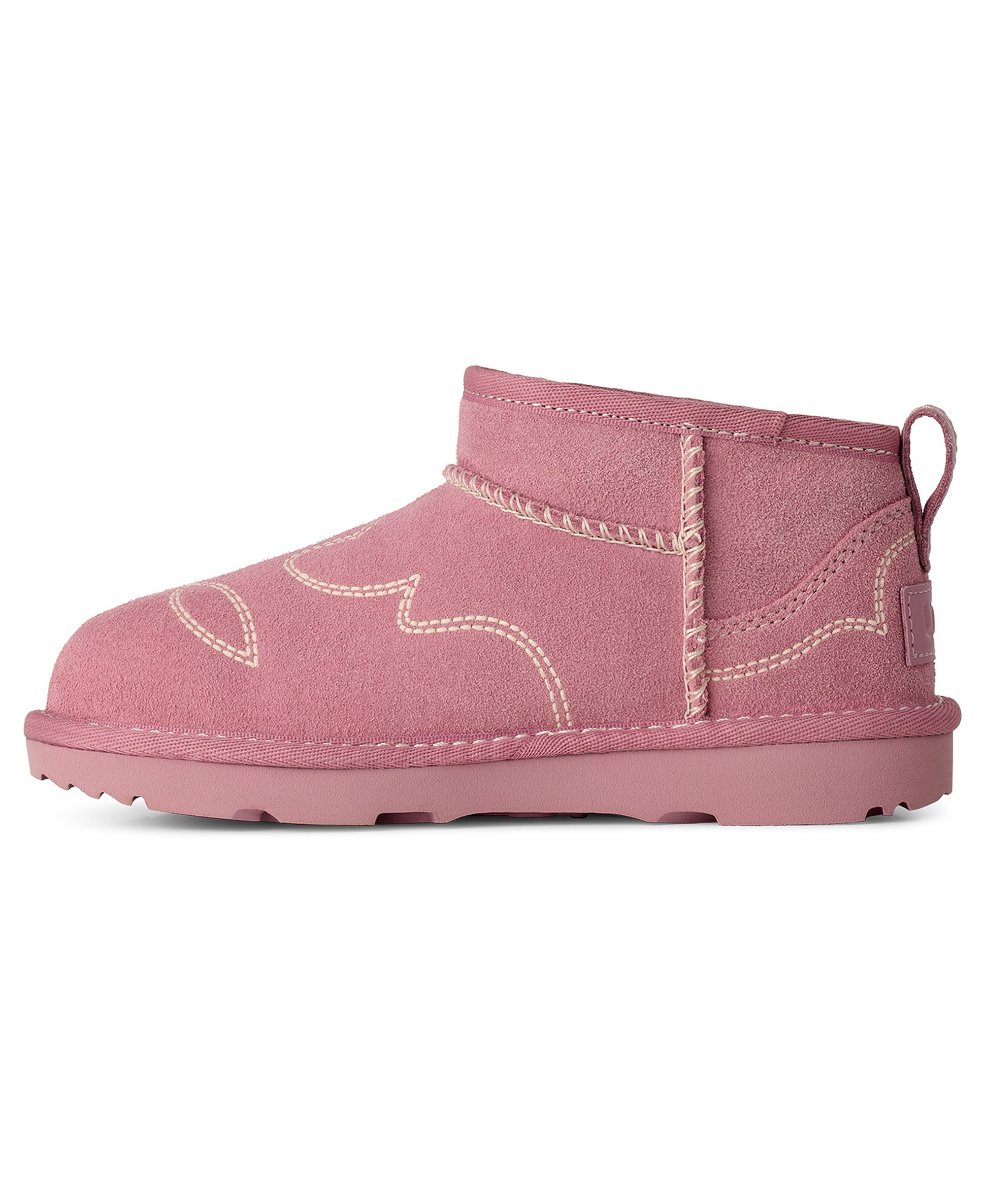 UGG® Kids Classic Ultra Mini Western Round Toe Booties - Dusty Orchid