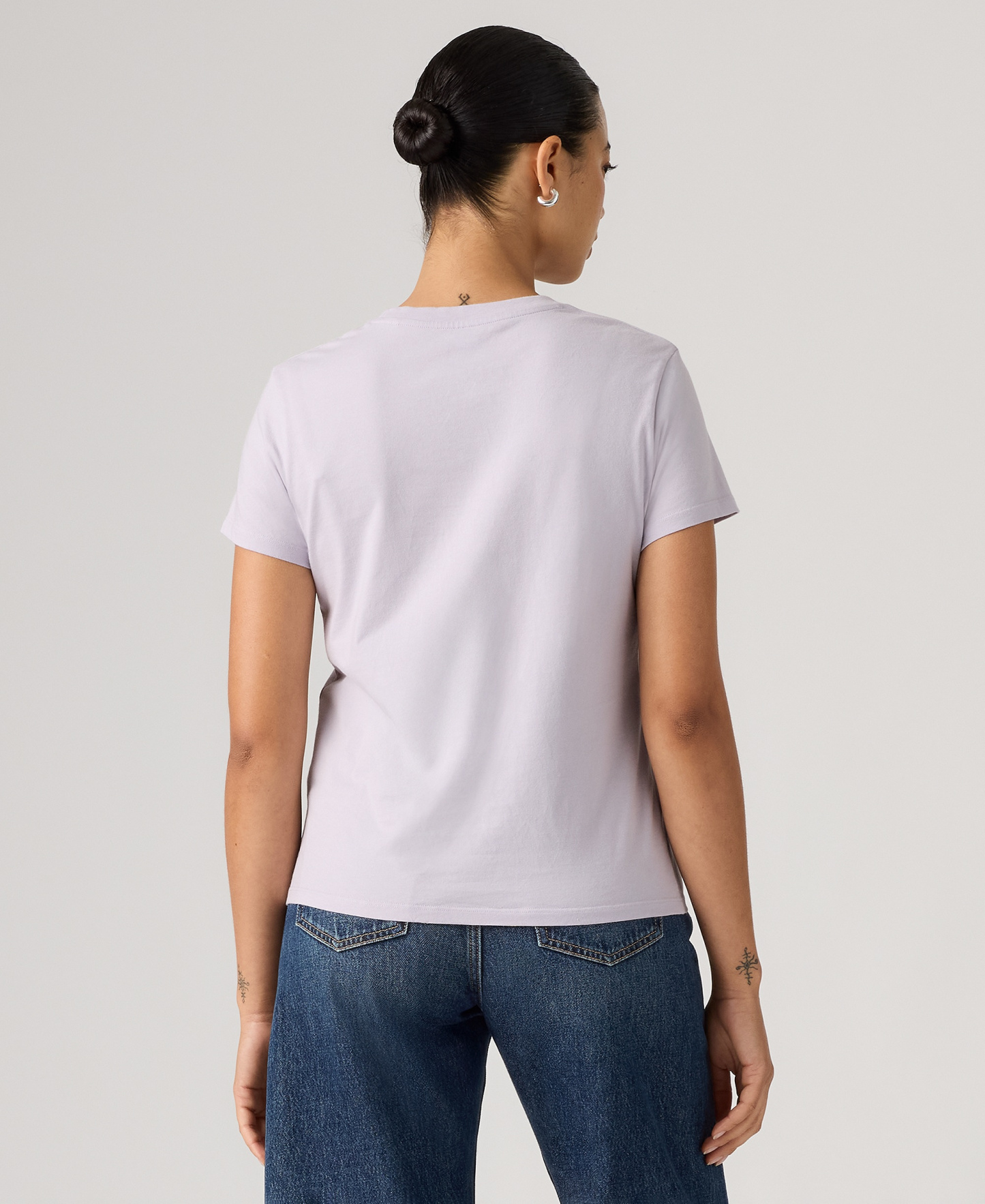 Levi's Women's Perfect Graphic Logo Cotton T-Shirt - Serif Synth Lavender Blue