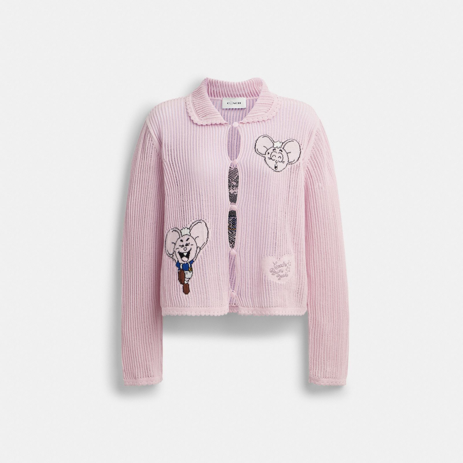 Coach | Brain Dead Kachi Mouse Cardigan In Organic Cotton - Pink