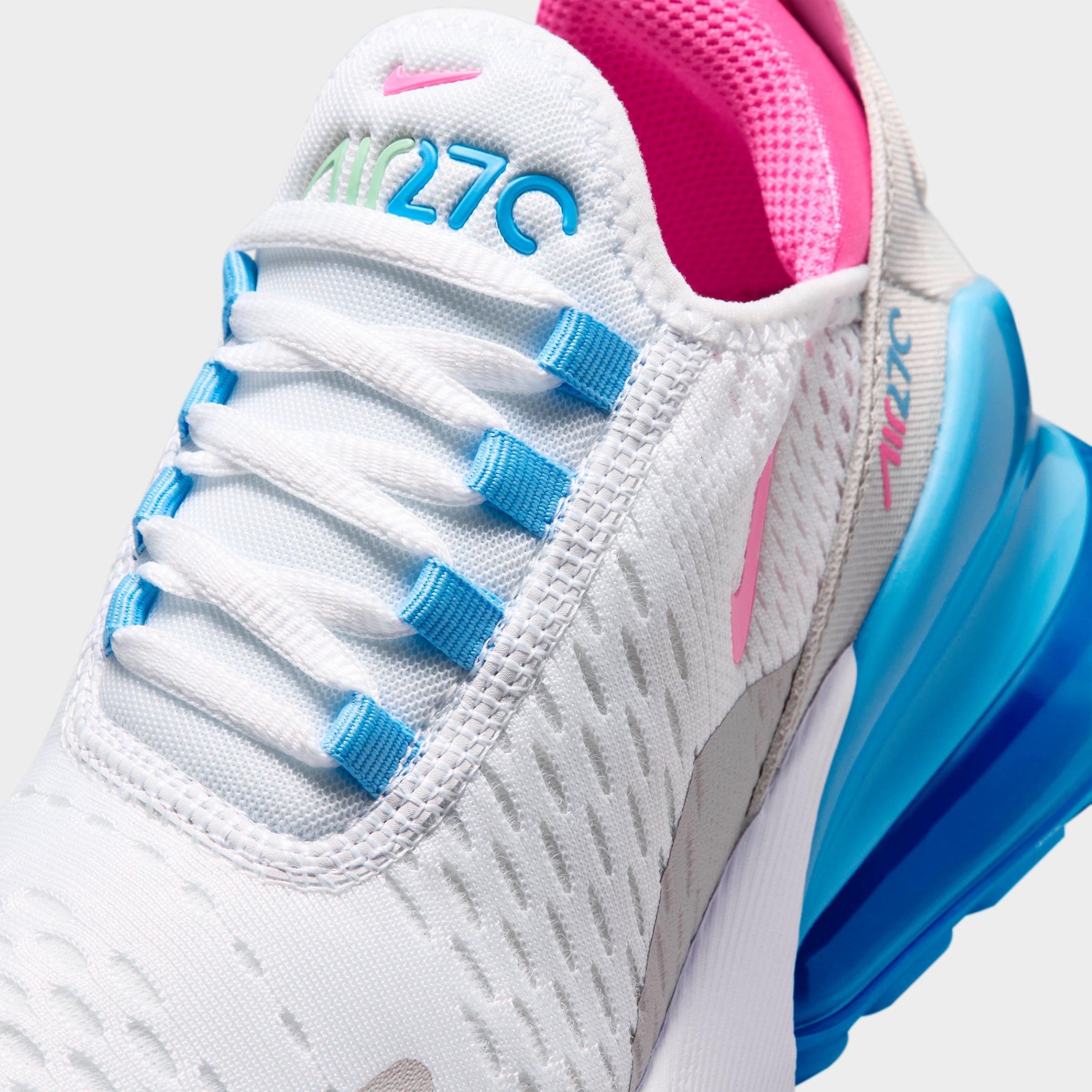 Big Kids' Nithtke Air Max 270 Casual Shoes - White/Football Blue/Arctic Green/Pinksicle - Detail shot