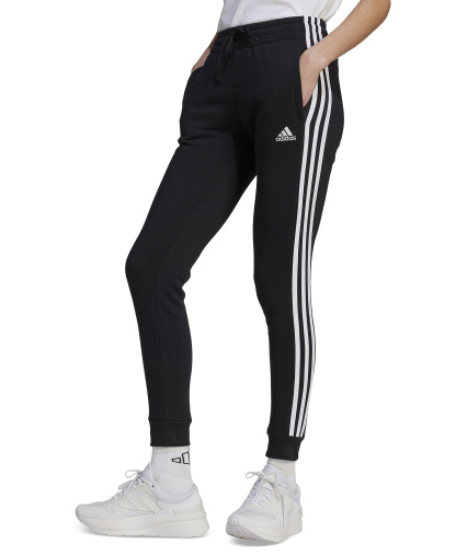 adidas Women's 3-Stripe Cotton Fleece Sweatpant Jogger - Black/white