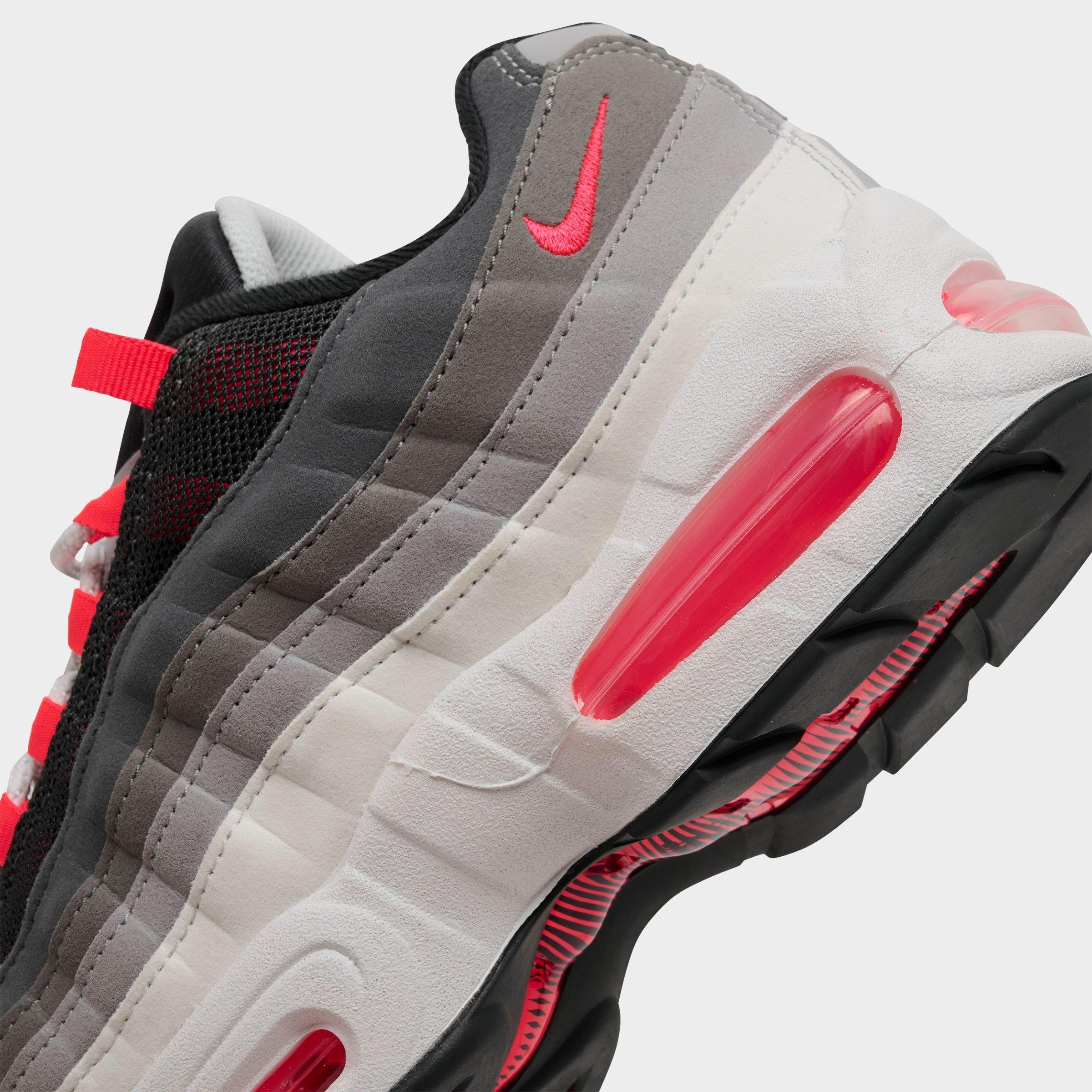 Big Kids' Nithtke Air Max 95 Big Bubble SE Casual Shoes - Anthracite/Solar Red/Light Graphite - Detail shot