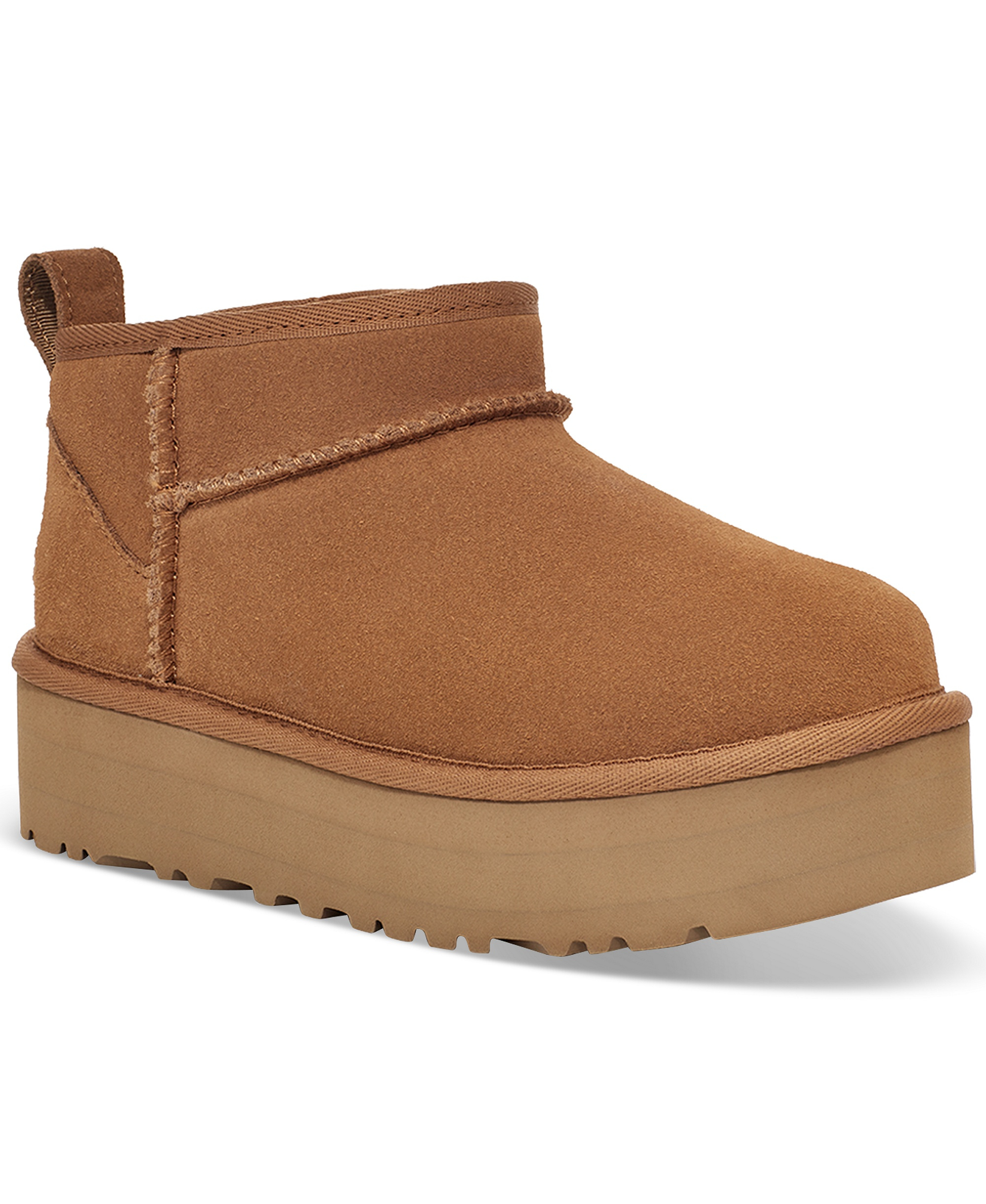 UGG® Kids Classic Ultra Mini Platform Booties - Chestnut