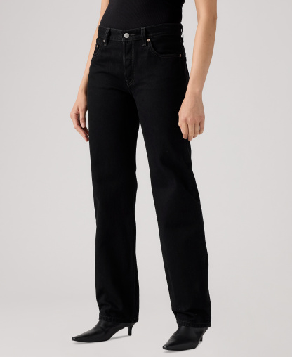 Levi's Premium Women's 501 90's Mid-Rise Straight-Fit Jeans 30" - Rinsed Blacktop