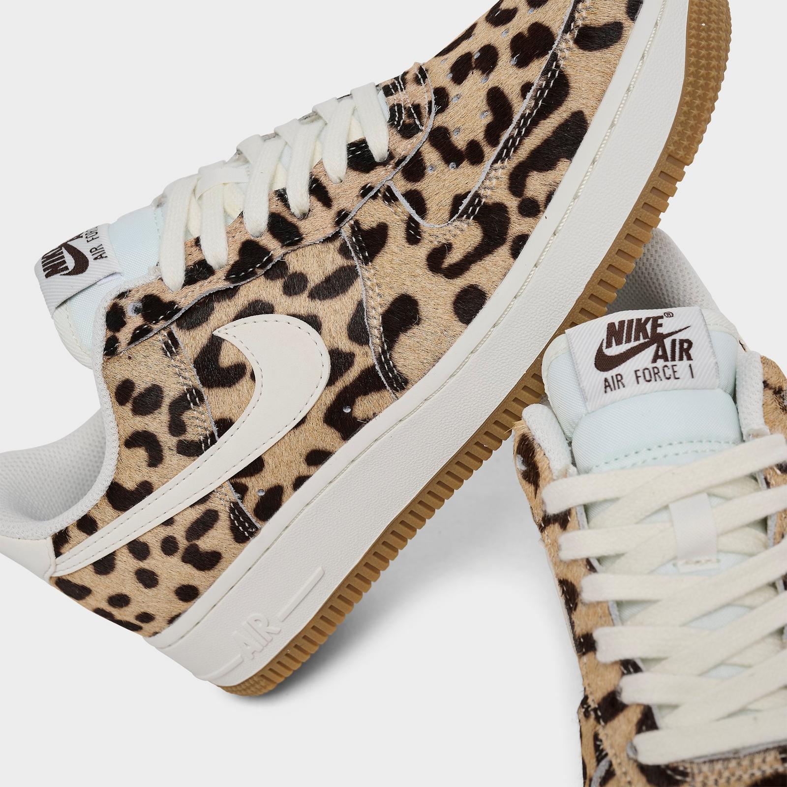 Women's Nike Air Force 1 '07 Cheetah Print Casual Shoes - Baroque Brown/Sail/Sesame