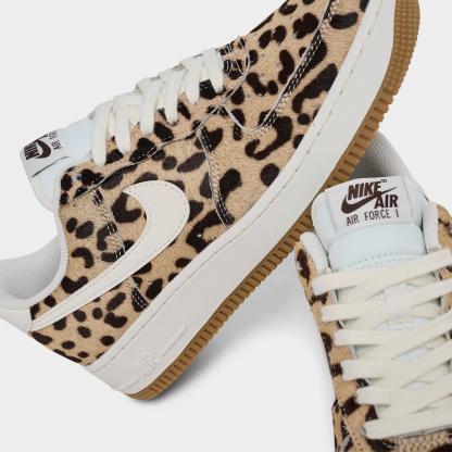 Women's Nike Air Force 1 '07 Cheetah Print Casual Shoes - Baroque Brown/Sail/Sesame