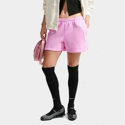 Women's Nithtke Studio Fleece Medium-Weight "Graphic Pack" Mid-Rise Shorts - Pink Rise/Sail