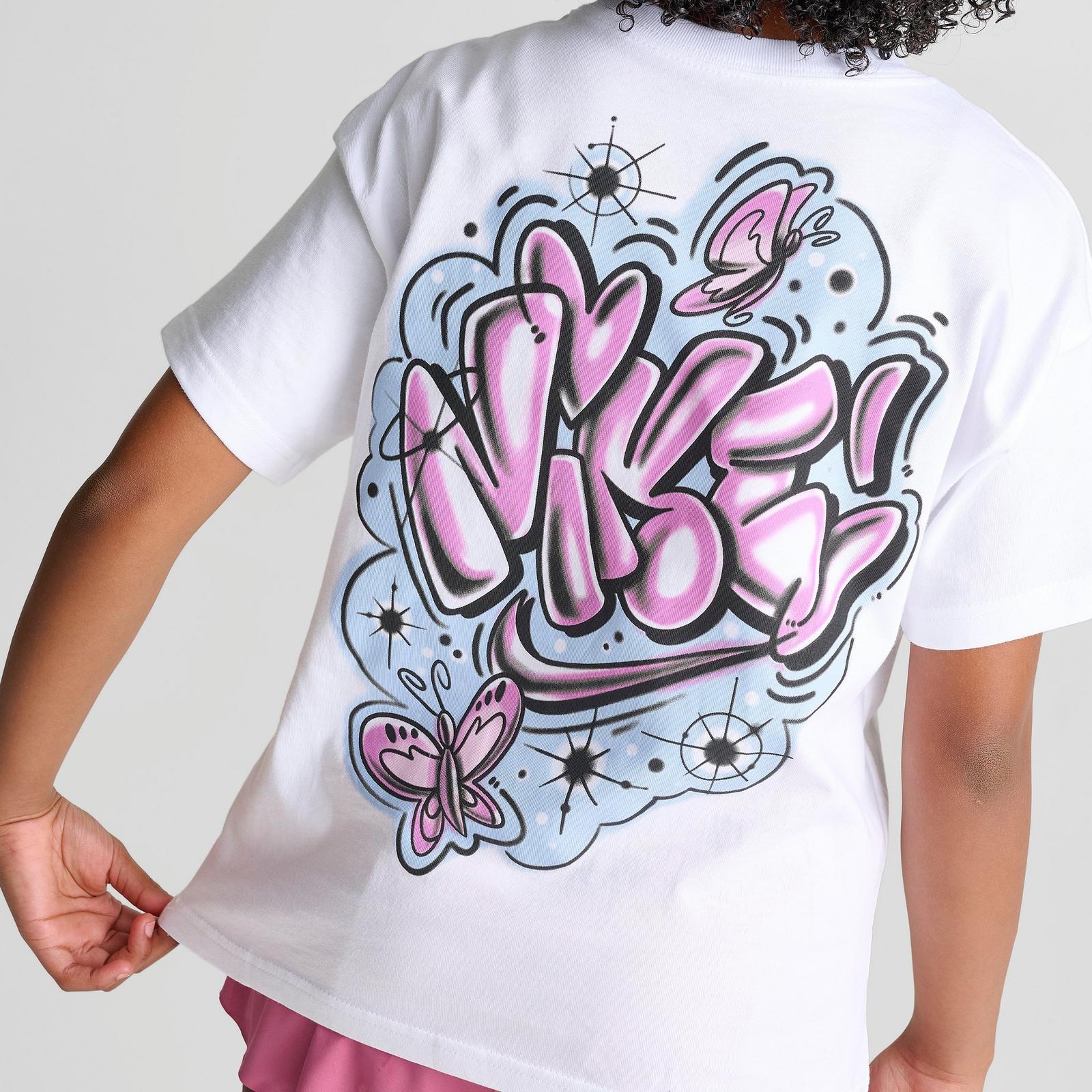 Girls' Big Kids' Nike Sportswear Doodle T-Shirt - White