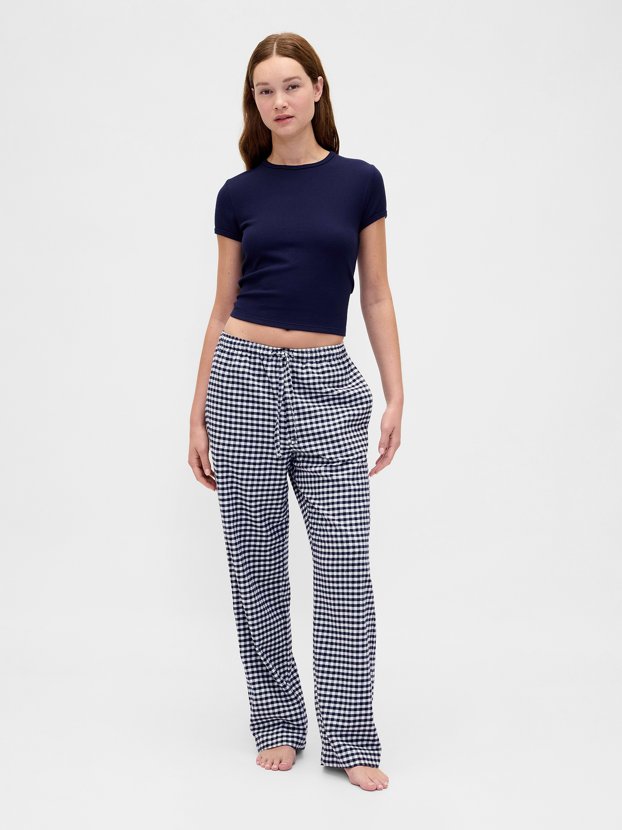 Adult Softest Flannel PJ Pants - Navy blue gingham