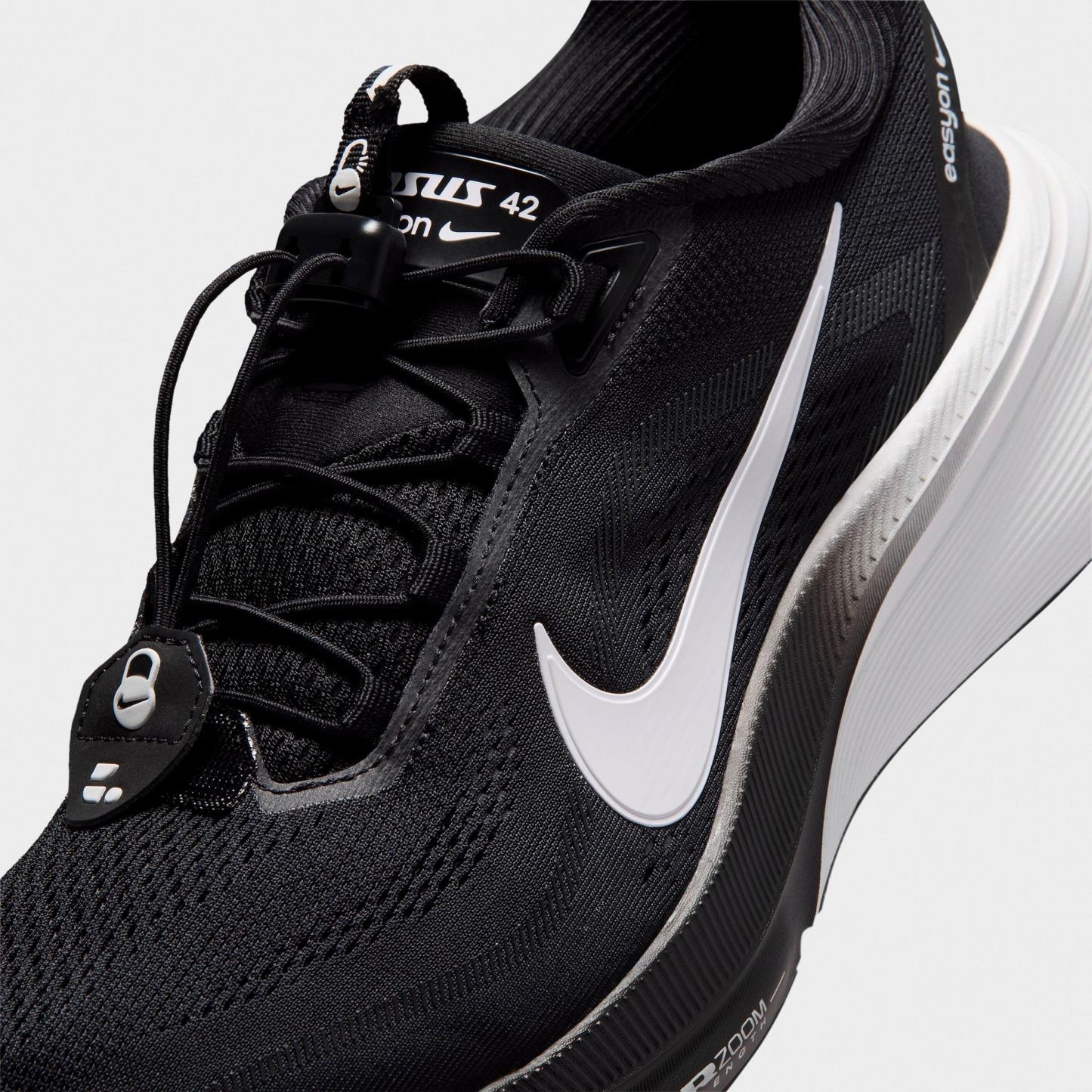 Men's Nithtke Pegasus 42 EasyOn Running Shoes - Black/Dark Smoke Grey/White - Detail shot