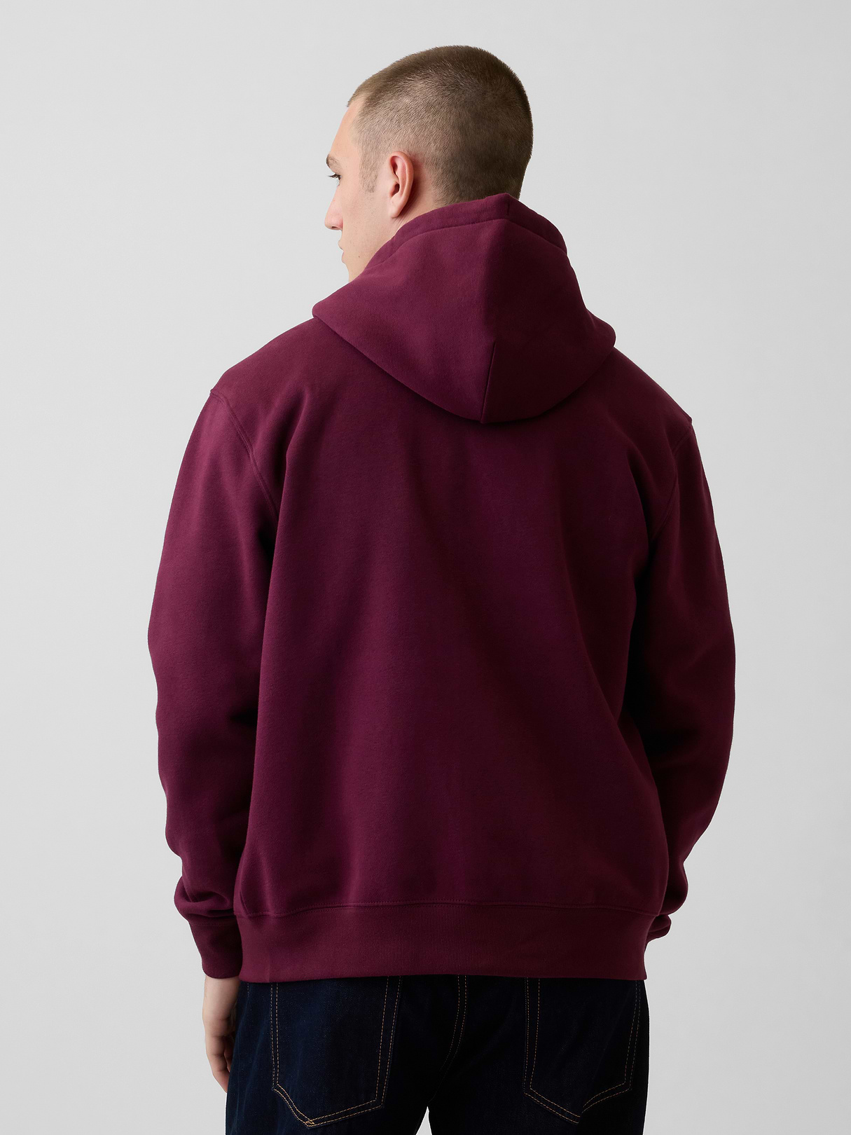 Adult VintageSoft Arch Logo Zip Hoodie - Tuscan red