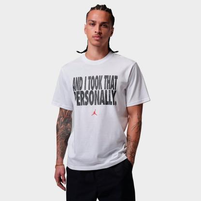 Men's Jordan Sport Dri-FIT And I Took That Personally T-Shirt - White/Black/University Red - view 1