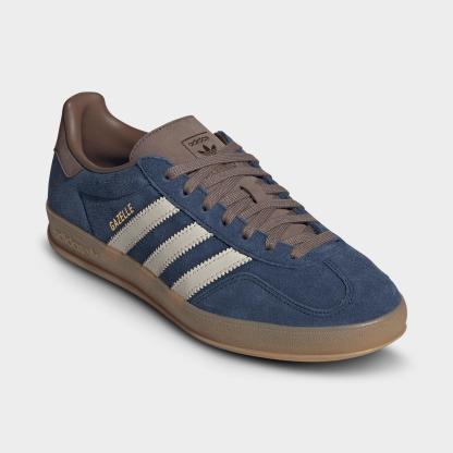 Men's adidas Originals Gazelle Indoor Casual Shoes - Night Indigo/Off White/Earth Strata - Both shoes facing left