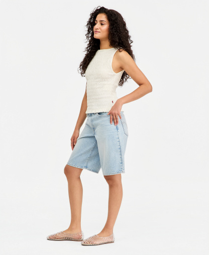 Levi's Women's Mid-Rise Baggy Jort - Abraided Art Jort