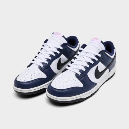 Men's Nithtke Dunk Low Retro Casual Shoes - Part 2 - White/Black/Midnight Navy - Both shoes facing left