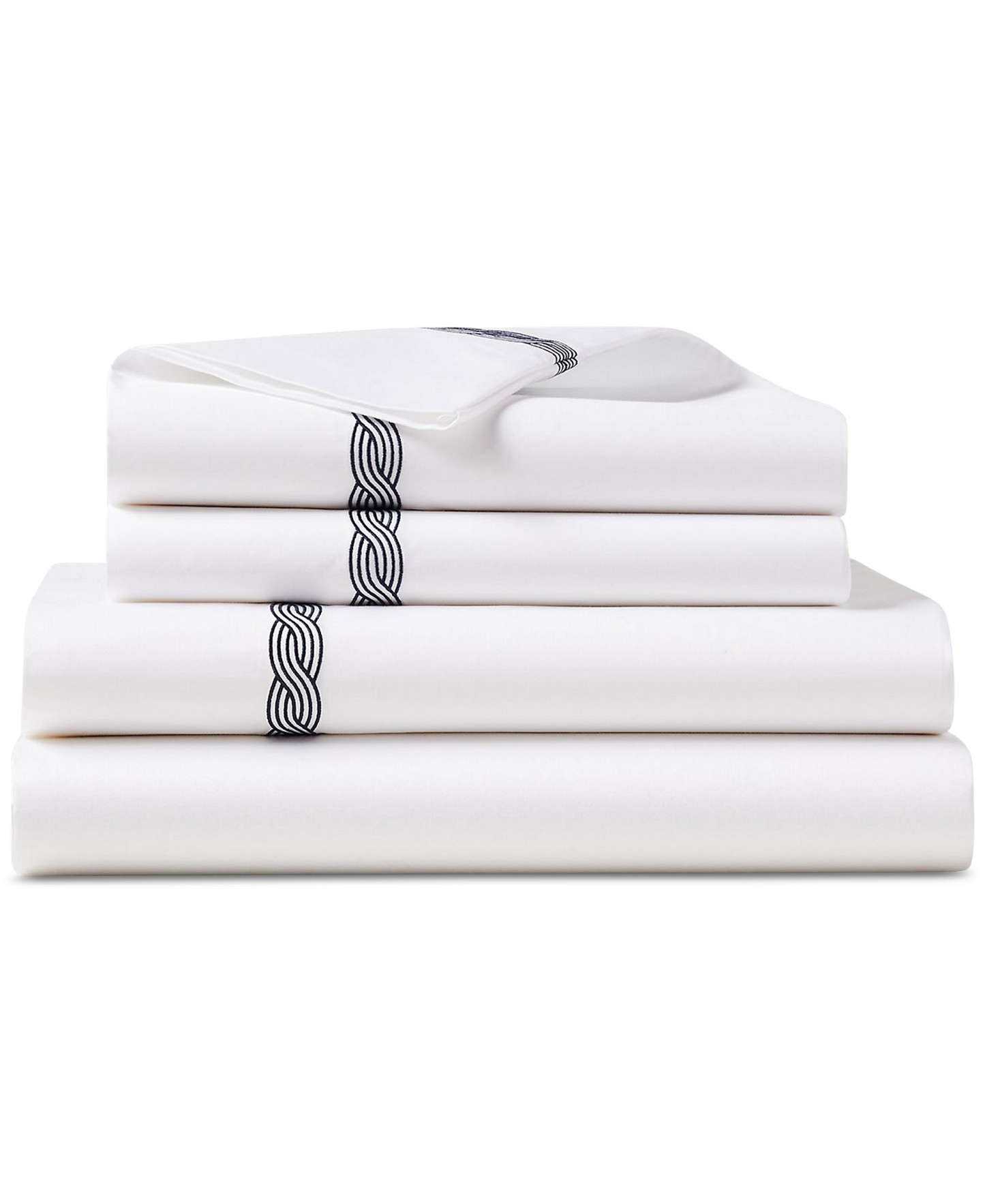 Lauren Ralph Lauren Spencer Cable Embroidery 4-Pc. Sheet Set, Queen - Navy