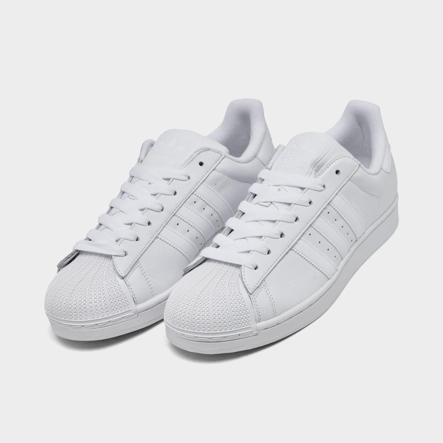Men's adidas Originals Superstar II Casual Shoes - Part 2 - White/White/White - Both shoes facing left