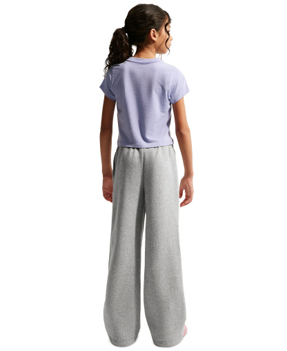 Nike Girls' 7-16 Sportswear Studio Fleece Wide Leg Pants - Dark Gray Heather