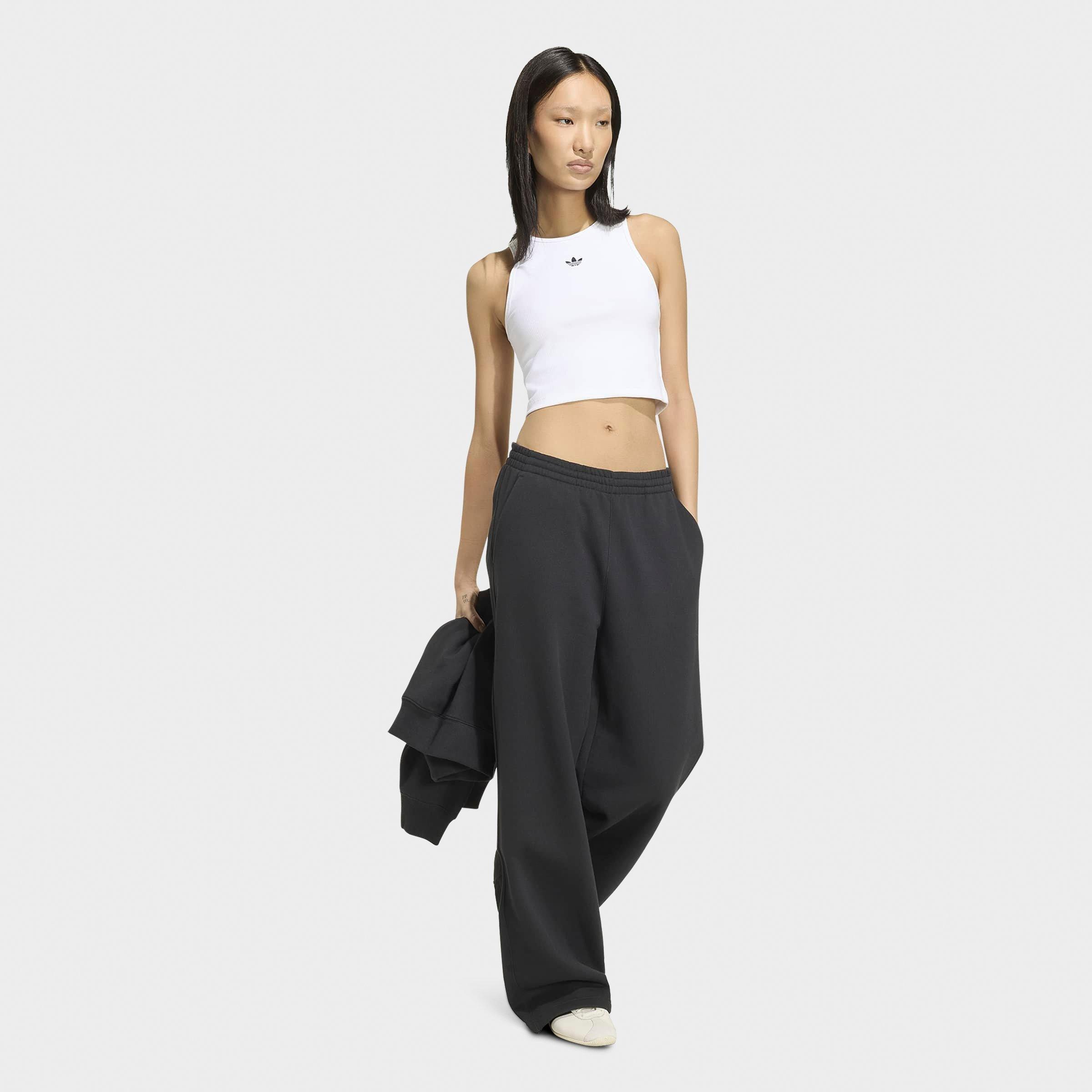 Women's adidas Originals Essentials Fleece Wide Leg Pants - Black