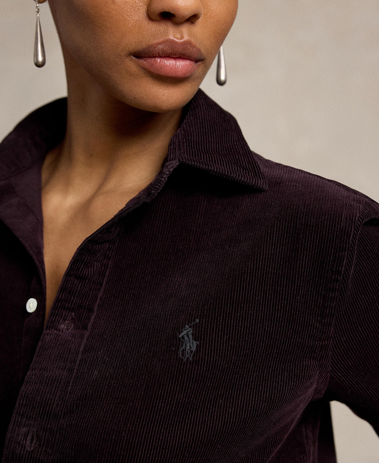 Polo Ralph Lauren Women's Classic-Fit Cotton Corduroy Shirt - Midnight Merlot