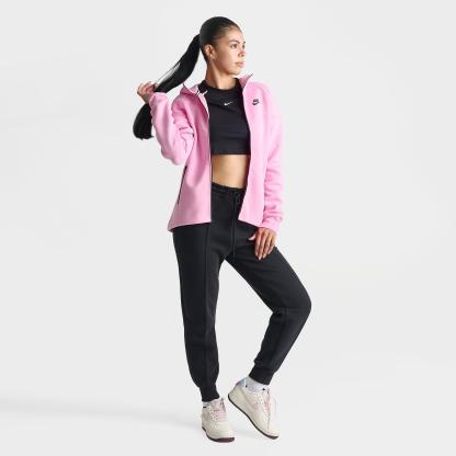 Women's Nithtke Sportswear Tech Fleece Windrunner Full-Zip Hoodie - Pink Rise/Black