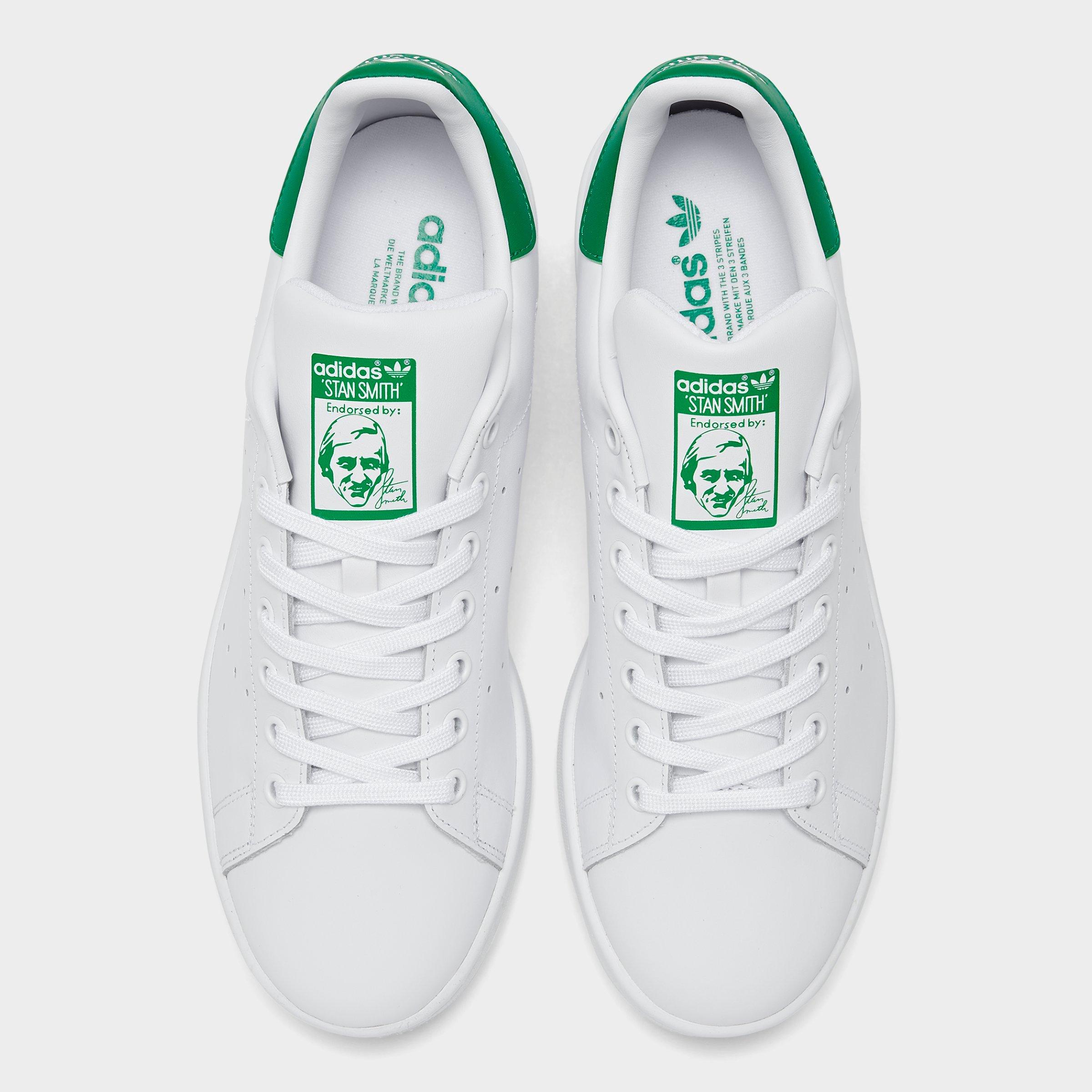 Men's adidas Originals Stan Smith Casual Shoes - Cloud White/Core White/Green - Top view