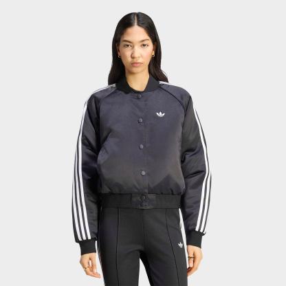 Women's adidas Originals Satin Superstar Bomber Jacket - Black/White/Grey Three