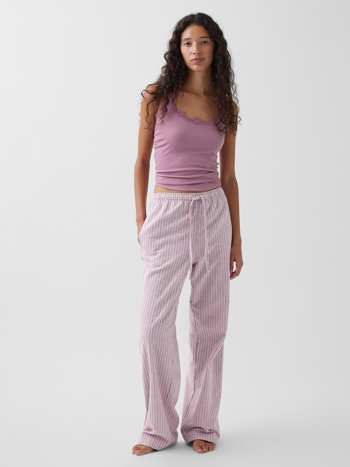 Adult Softest Flannel PJ Pants - Pink stripe