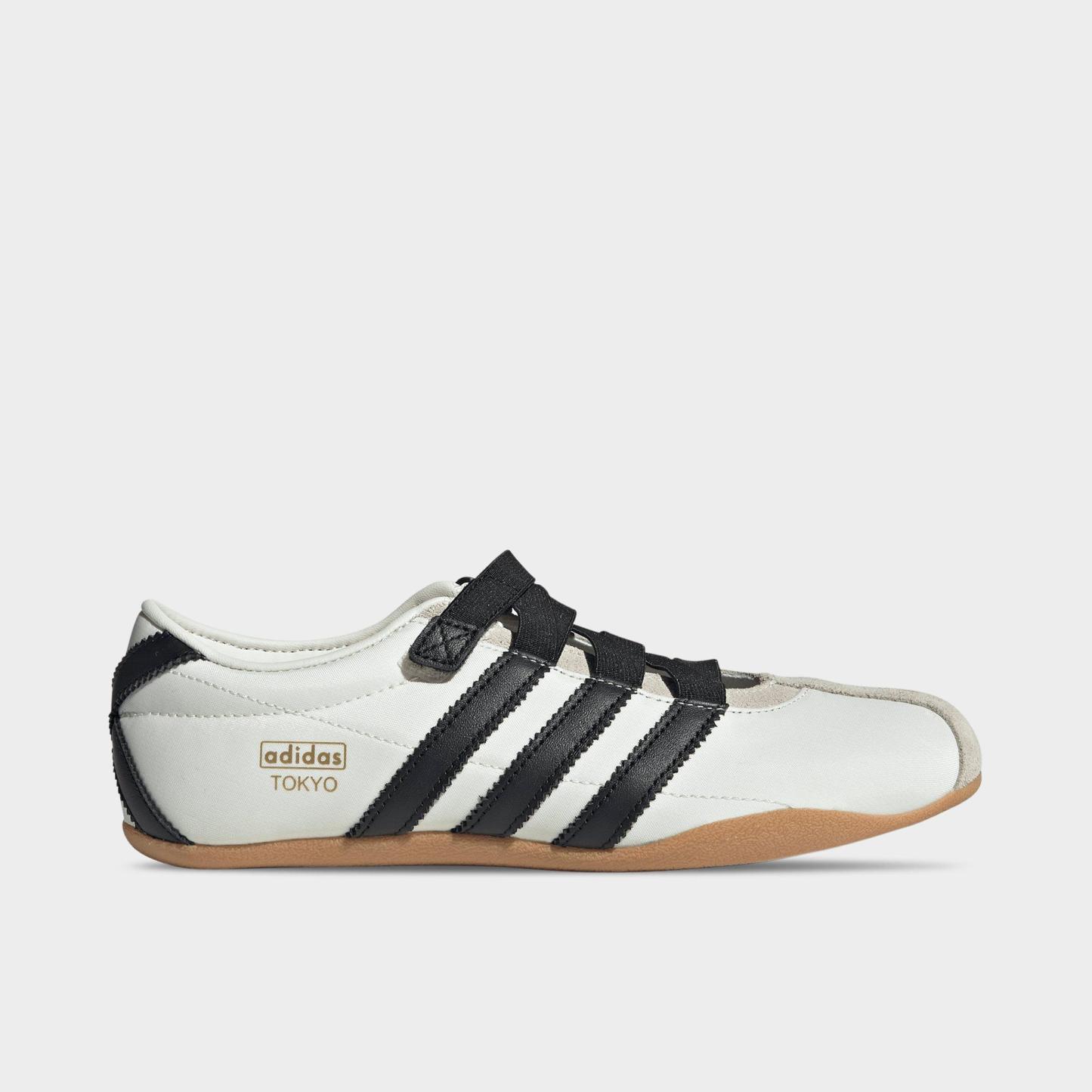 Women's adidas Originals Tokyo MJ Casual Shoes - Part 1 - Off White/Core Black/Gum - Left shoe facing left. Outside of the shoe.