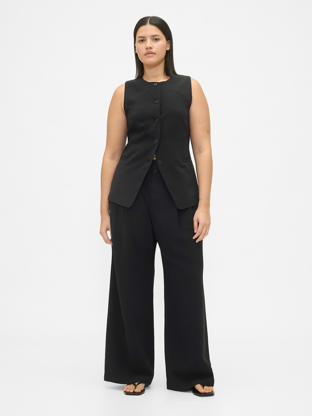 365 High Rise Pleated Trousers - Black