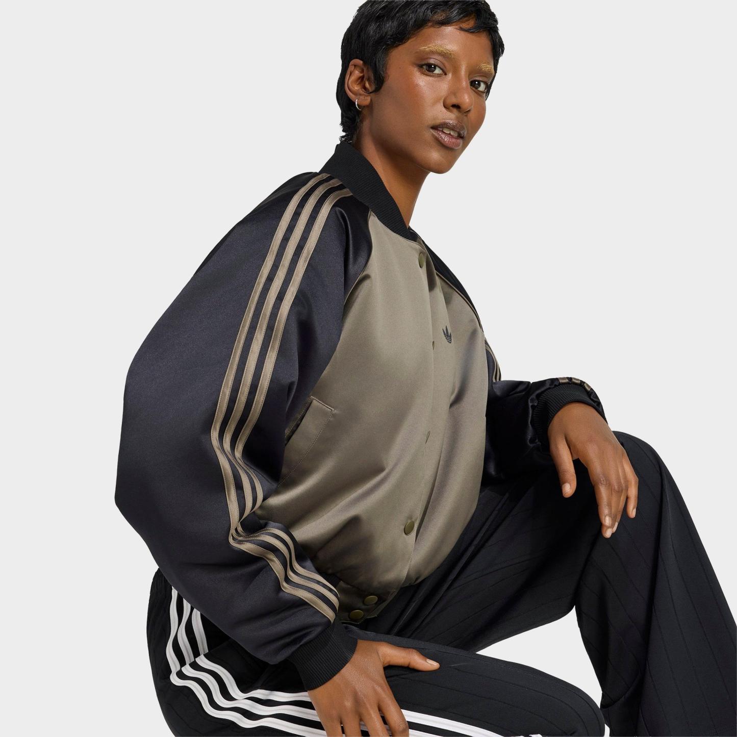 Women's adidas Originals Satin Superstar Bomber Jacket - Branch/Black/Dark Football Gold