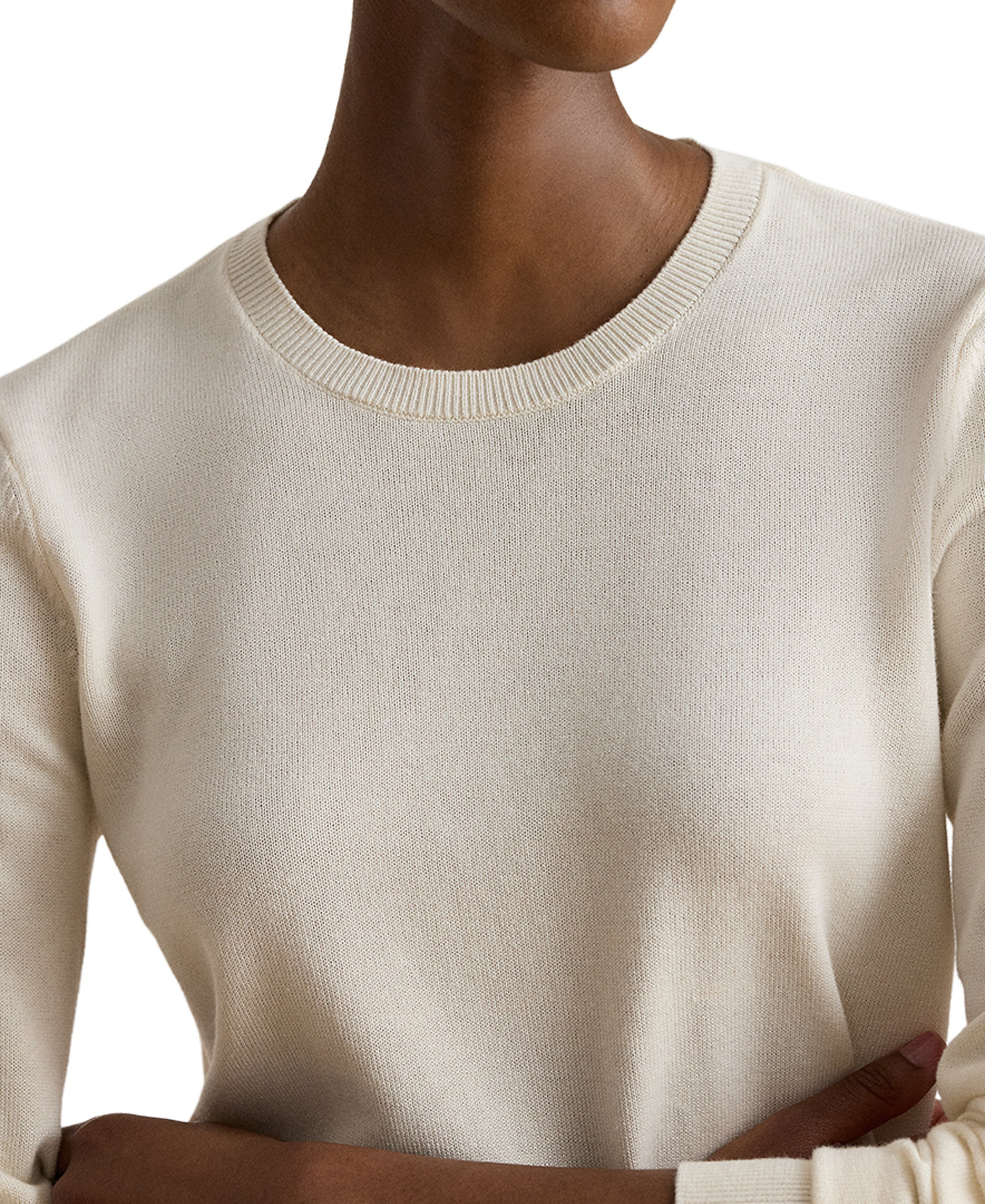 Lauren Ralph Lauren Women's Long-Sleeve Crewneck Sweater - Mascarpone Cream