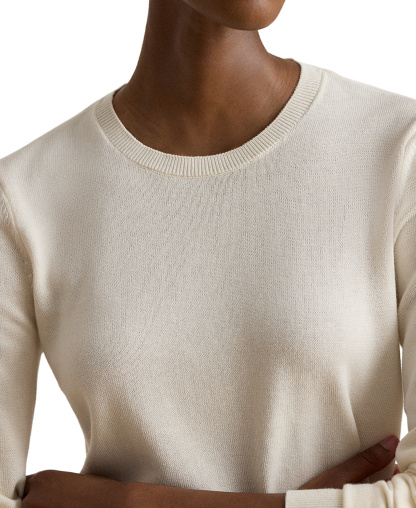 Lauren Ralph Lauren Women's Long-Sleeve Crewneck Sweater - Mascarpone Cream