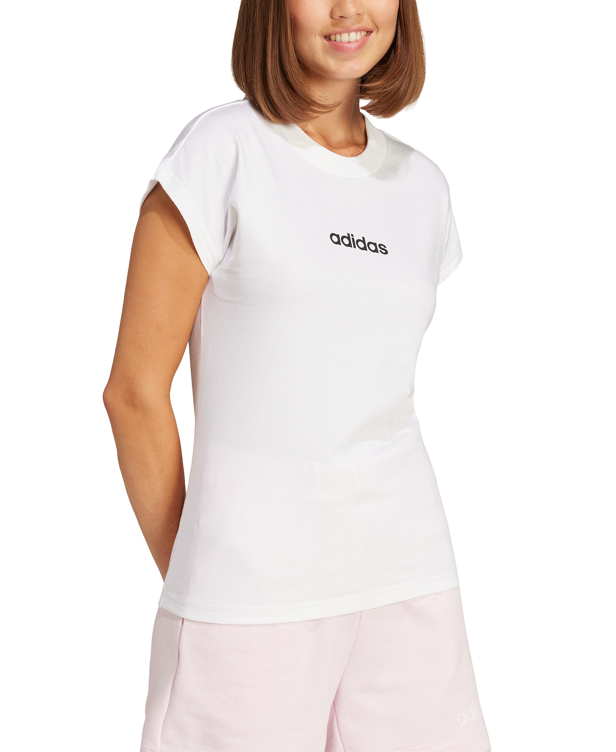 adidas Women's Essentials Linear Cotton T-Shirt - White