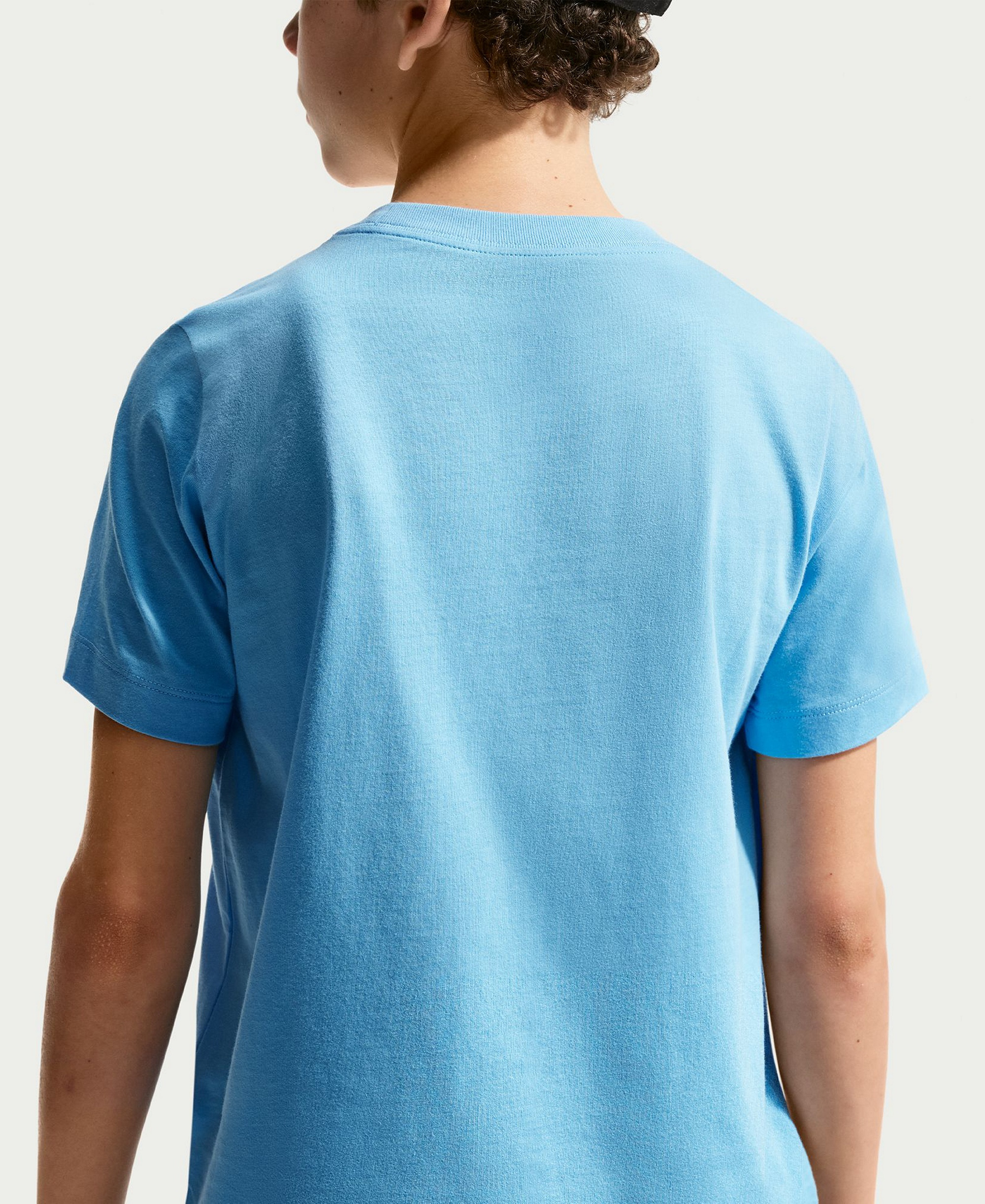 Nike Boys' and Girls' 6-20 Sportswear Embroidered Logo Graphic T-Shirt - Football Blue