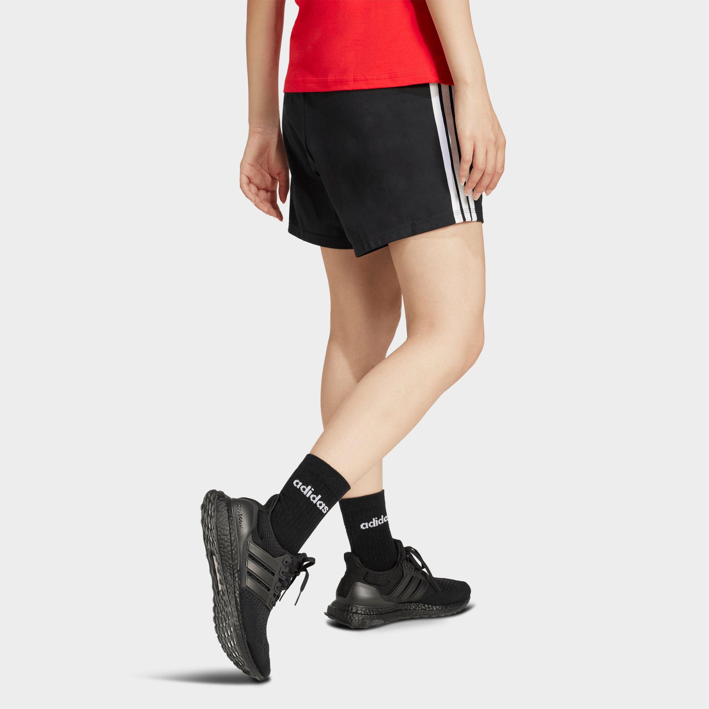 Women's adidas Originals Essentials 3-Stripes Cotton Shorts - Black/White