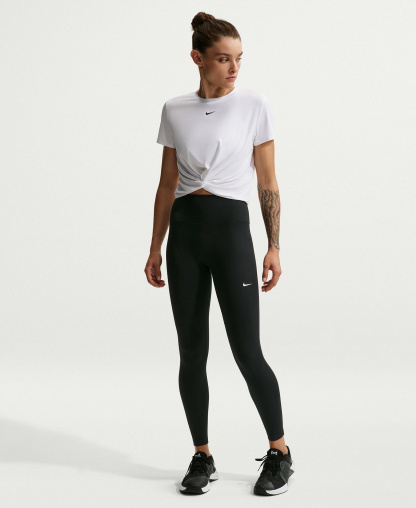 Nike Women's Seamless Front High-Waisted Leggings - Black/White