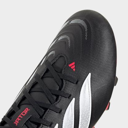 Men's adidas Predator Club Firm Ground/Multi Ground Soccer Cleats - Core Black/Cloud White/Lucid Red - Detail shot