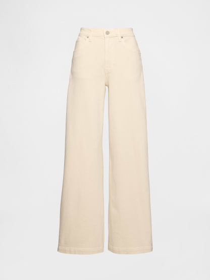 High Rise Stride Wide-Leg Jeans - Beach pebble