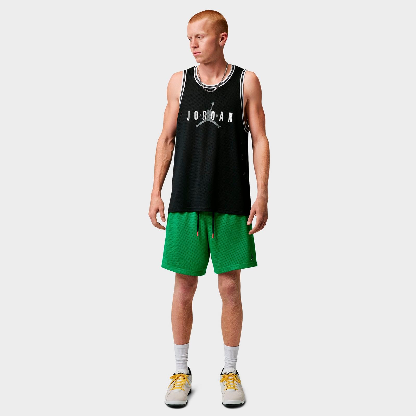 Men's Jordan Brooklyn Champ Mesh Basketball Shorts - Lucky Green/Black - view 2
